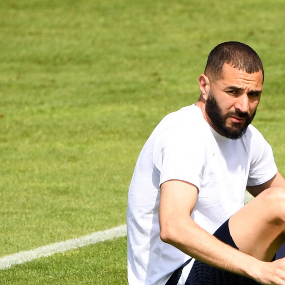 Karim Benzema - Les joueurs de l'équipe de France de football s'entrainent à Munich pour l'Euro 2020 le 16 juin 2021. © Anthony Bibard /FEP / Panoramic / Bestimage