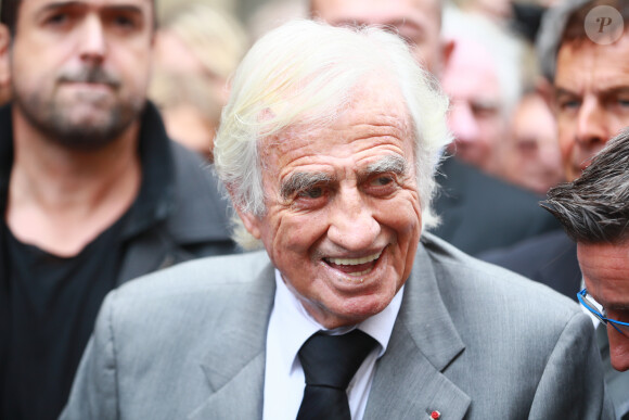 Jean-Paul Belmondo - Obsèques de Charles Gérard en la cathédrale arménienne Saint-Jean-Baptiste de Paris. Le 26 septembre 2019.