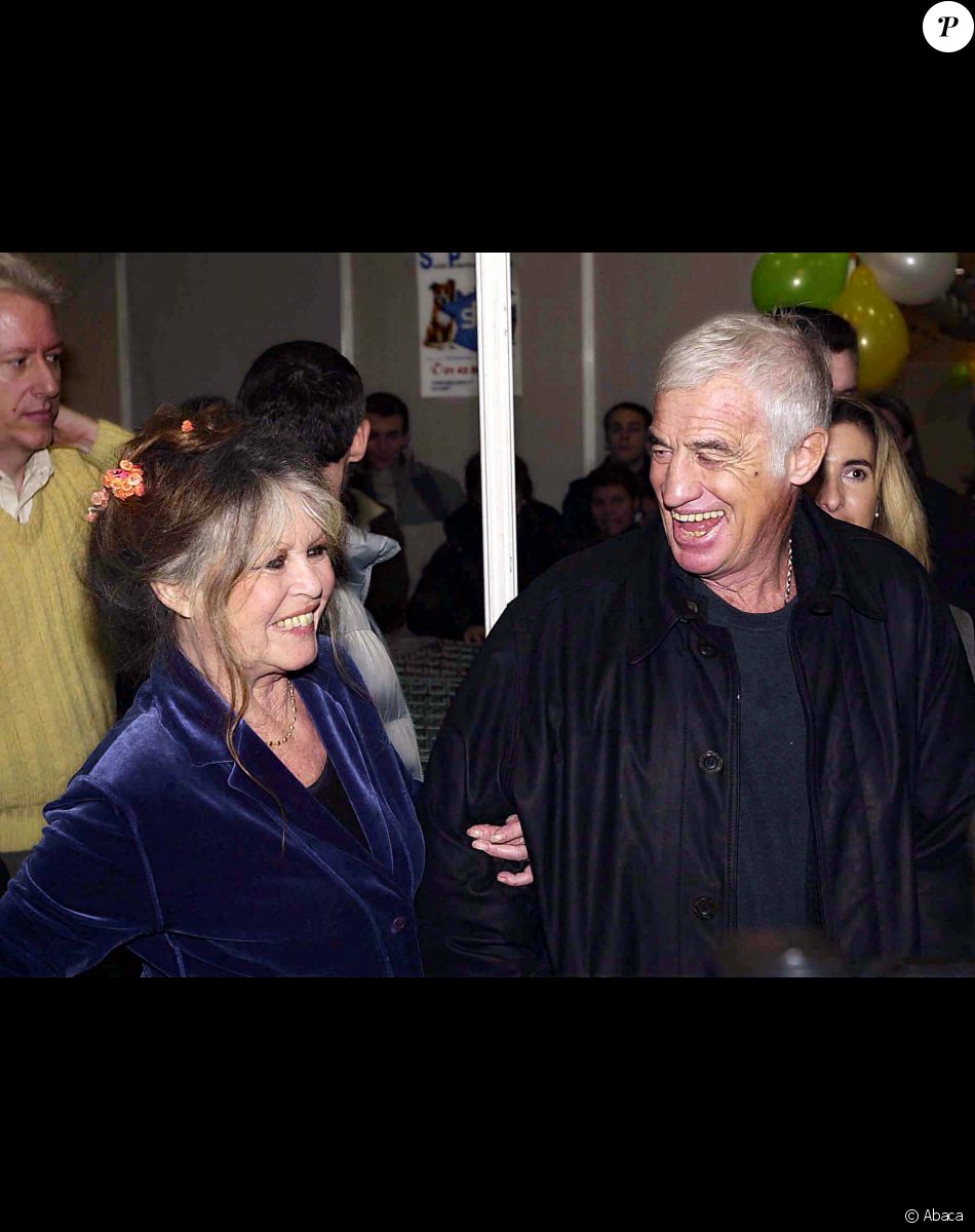 Brigitte Bardot et Jean-Paul Belmondo, au Noël des animaux de la Fondation Bardot.