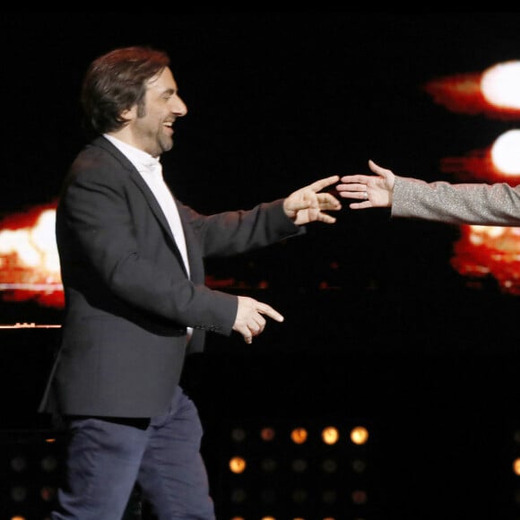 Exclusif - André Manoukian, Liane Foly (Le duo travaille actuellement sur la sortie prochaine d'un album) - 5ème édition de "La Nuit de la Déprime" aux Folies Bergère à Paris le 12 février 2018. © Alain Guizard/Bestimage