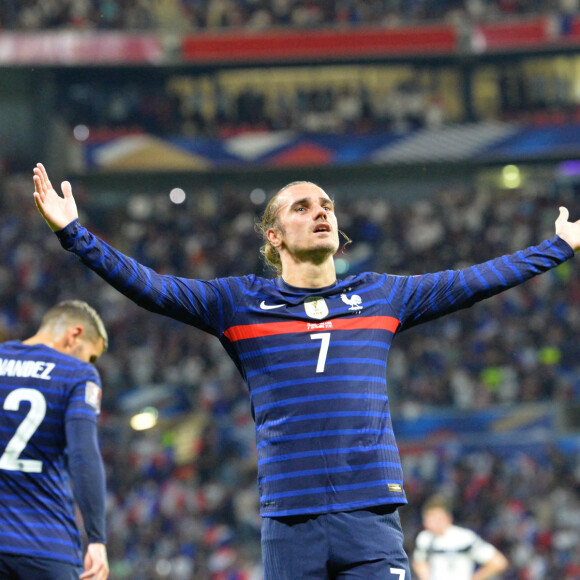 Joie de Antoine Griezmann (france) - Match de football : Eliminatoires coupe du monde 2022 : La France bat la Finlande 2-0 à Lyon le 7 septembre 2021. © Frédéric Chambert/Panoramic/Bestimage