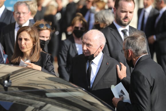 François Pinault - Sorties des obsèques de Florence Rogers-Pinault en l'Église Saint-Sulpice à Paris, le 8 septembre 2021.