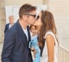 Jonathan Rhys-Meyers, sa femme Mara Lane et leur fils Wolf arrivent au 75ème festival du film de Venise, la Mostra le 30 août 2018.