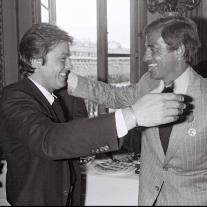 Alain Delon et Jean-Paul Belmondo en 1980.