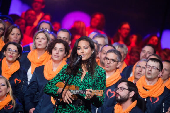 Vaimalama Chaves - Deuxième jour de la 33ème édition du Téléthon au Parc de la Villette à Paris le 7 décembre 2019. © Tiziano Da Silva/Bestimage