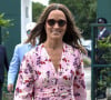 Pippa Middleton arrive pour assister à la finale homme du tournoi de Wimbledon à Londres, le 14 juillet 2019. 