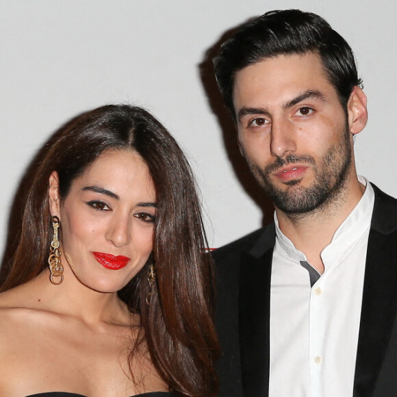 Sofia Essaidi et son compagnon Adrien Galo - Dîner "Unitaid" au conseil économique social et environnemental à Paris. Le 1er avril 2014.