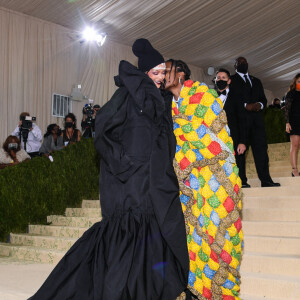 A$AP Rocky et Rihanna assistent au Met Gala 2021 consacré à l'exposition "Celebrating In America: A Lexicon Of Fashion" au Metropolitan Museum of Art. New York, le 13 septembre 2021.