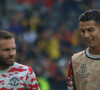 Juan Mata, Cristiano Ronaldo et 2ric Bailly lors du match "BSC Young Boys vs Manchester United" au Stade de Suisse, en phase de poule de la Ligue des Champions. Berne, le 14 septembre 2021.