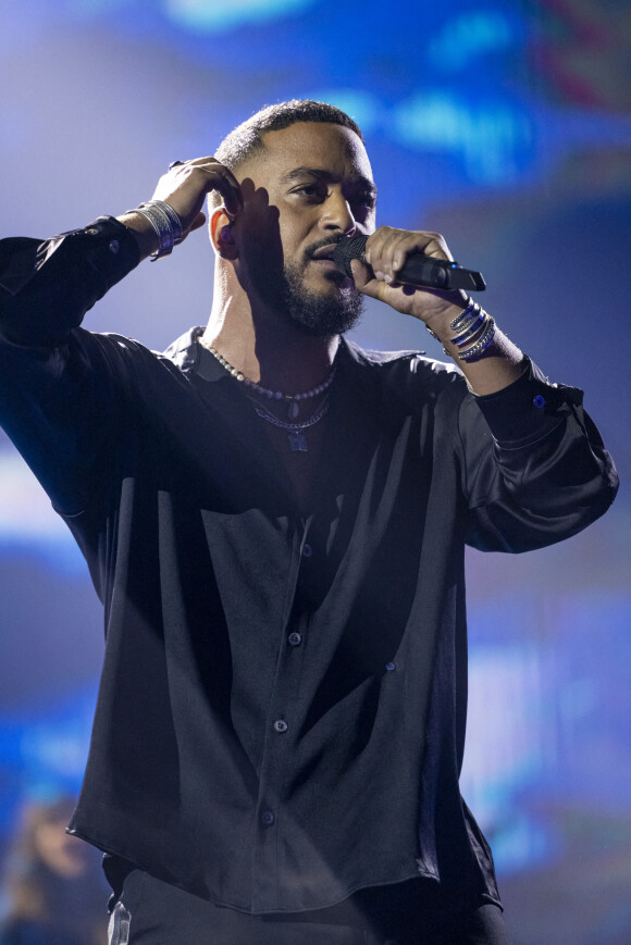 Exclusif - Slimane - Concert hommage à Johnny Hallyday "Que je t'aime" à l'AccorHotels Arena Paris Bercy à Paris. Le 14 septembre 2021 © Borde-Jacovides-Moreau / Bestimage