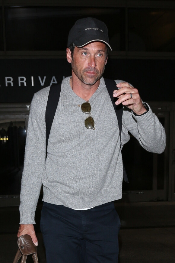 Exclusif - Patrick Dempsey arrive à l'aéroport LAX de Los Angeles le 29 mai 2018.