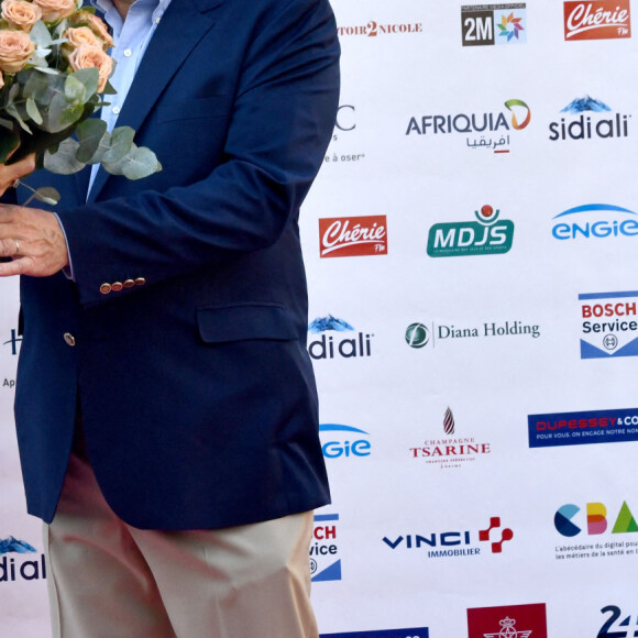 Exclusif - Dominique Serra et le prince Albert II de Monaco - Départ à Monaco de la 30e édition du Rallye Aïcha des Gazelles du Maroc, catégorie E-Gazelle Vinci Immobilier. Le 18 septembre 2021. © Bruno Bebert/Bestimage