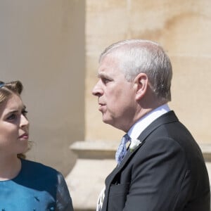 Le prince Andrew, duc d'York et la princesse Beatrice d'York - Les invités arrivent à la chapelle St. George pour le mariage du prince Harry et de Meghan Markle au château de Windsor, Royaume Uni, le 19 mai 2018. 