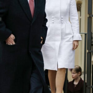 Prince Andrew et la princesse Beatrice d'York - La famille royale d'Angleterre célèbre le dimanche de Pâques dans la Chapelle Saint-Georges de Windsor le 31 mars 2018. 