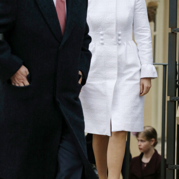 Prince Andrew et la princesse Beatrice d'York - La famille royale d'Angleterre célèbre le dimanche de Pâques dans la Chapelle Saint-Georges de Windsor le 31 mars 2018. 