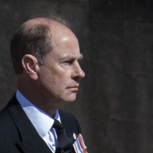 Le prince Andrew, duc d'York, le prince Edward, comte de Wessex - Arrivées aux funérailles du prince Philip, duc d'Edimbourg à la chapelle Saint-Georges du château de Windsor, le 17 avril 2021. 