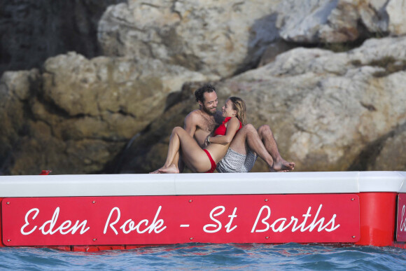 James Middleton et sa nouvelle compagne Alizee Thevenet profitent de la plage de l'hôtel Eden Rock à Saint-Barthélemy, Antilles française, France, le 2 janvier 2019.