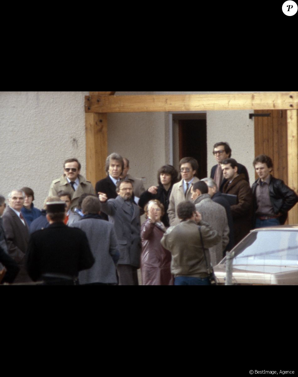 Christine et Jean-Marie Villemin, Monique Villemin, le juge Lambert lors d'une reconstitution dans l'affaire Gregory Villemin. Le 31 octobre 1985