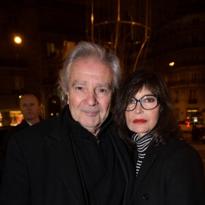 Exclusif - Pierre Arditi et sa femme Evelyne Bouix - Inauguration du Café Pouchkine à Saint-Germain-des-Prés, Paris le 22 janvier 2015. La Maison Dellos a ouvert à Paris ce nouveau lieu au nom symbolique de la Russie. S'il s'agit du troisième établissement dans la capitale, c'est le premier restaurant à part entière. Prochaine étape pour le groupe russe : Londres, dans le quartier de Mayfair.