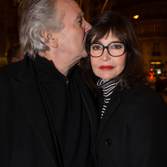 Exclusif - Pierre Arditi et sa femme Evelyne Bouix - Inauguration du Café Pouchkine à Saint-Germain-des-Prés, Paris le 22 janvier 2015. La Maison Dellos a ouvert à Paris ce nouveau lieu au nom symbolique de la Russie. S'il s'agit du troisième établissement dans la capitale, c'est le premier restaurant à part entière. Prochaine étape pour le groupe russe : Londres, dans le quartier de Mayfair.