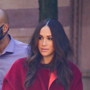 Meghan Markle arrive dans une école primaire de Harlem à New York City, New York, Etats-Unis, le 24 septembre 2021.