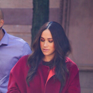 Meghan Markle arrive dans une école primaire de Harlem à New York City, le 24 septembre 2021.