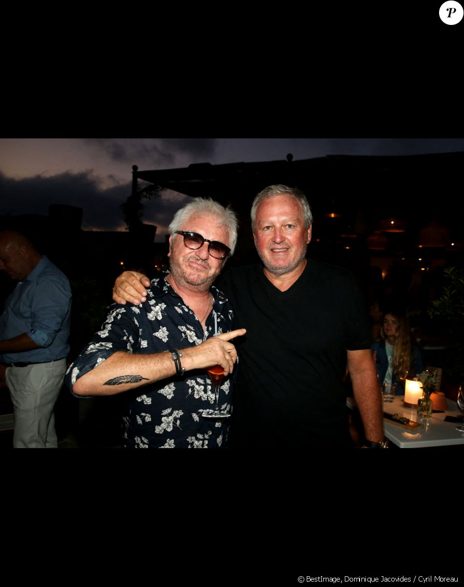 Exclusif - Marc Cerrone et André Boudou lors de la soirée d'inauguration de l'Hôtel Lou Pinet et du restaurant Beefbar à Saint-Tropez le 11 juillet 2020. © Dominique Jacovides / Cyril Moreau / Bestimage