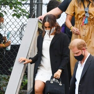 Le prince Harry et Meghan Markle quittent le "Global Citizen Live Festival" à Central Park à New York, le 25 septembre 2021.