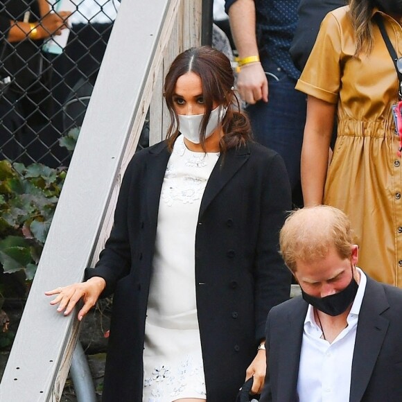 Le prince Harry et Meghan Markle quittent le "Global Citizen Live Festival" à Central Park à New York, le 25 septembre 2021.