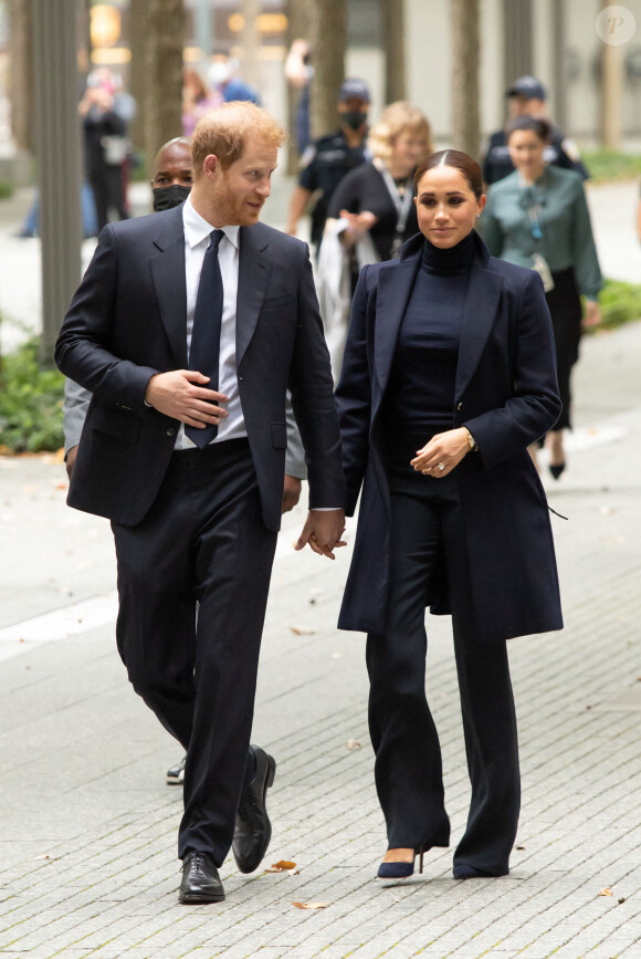 Le prince Harry et Meghan Markle à leur arrivée au Mémorial du 11 septembre et au One World Trade Center à New York. Le 23 septembre 2021