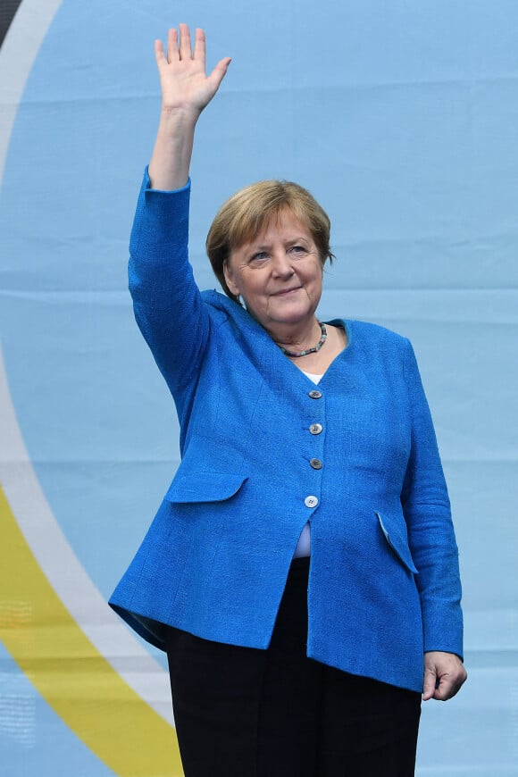 Angela Merkel lors de la clôture de la campagne électorale du parti CDU à Aachen en Allemagne