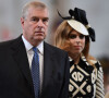 Le prince Andrew, duc d'York et la princesse Beatrice d'York - Messe à la cathédrale St Paul pour le 90ème anniversaire de la reine Elisabeth II d'Angleterre à Londres.