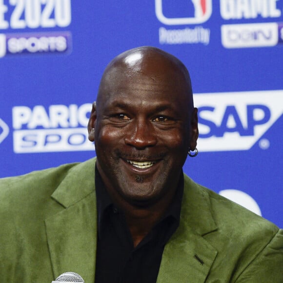 Michael Jordan - coproprietaire des Charlotte Hornets - Conférence de presse du match de NBA Game Paris 2020 entre les Bucks de Milwaukee et les Charlotte Hornet à l'AccorHotels Arena à Paris le 24 janvier 2020. © JB Autissier / Panoramic / 2020