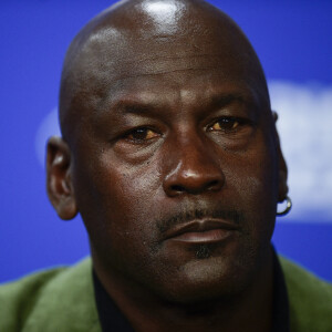 Michael Jordan - coproprietaire des Charlotte Hornets - Conférence de presse du match de NBA Game Paris entre les Bucks de Milwaukee et les Charlotte Hornet à l'AccorHotels Arena à Paris. © JB Autissier / Panoramic