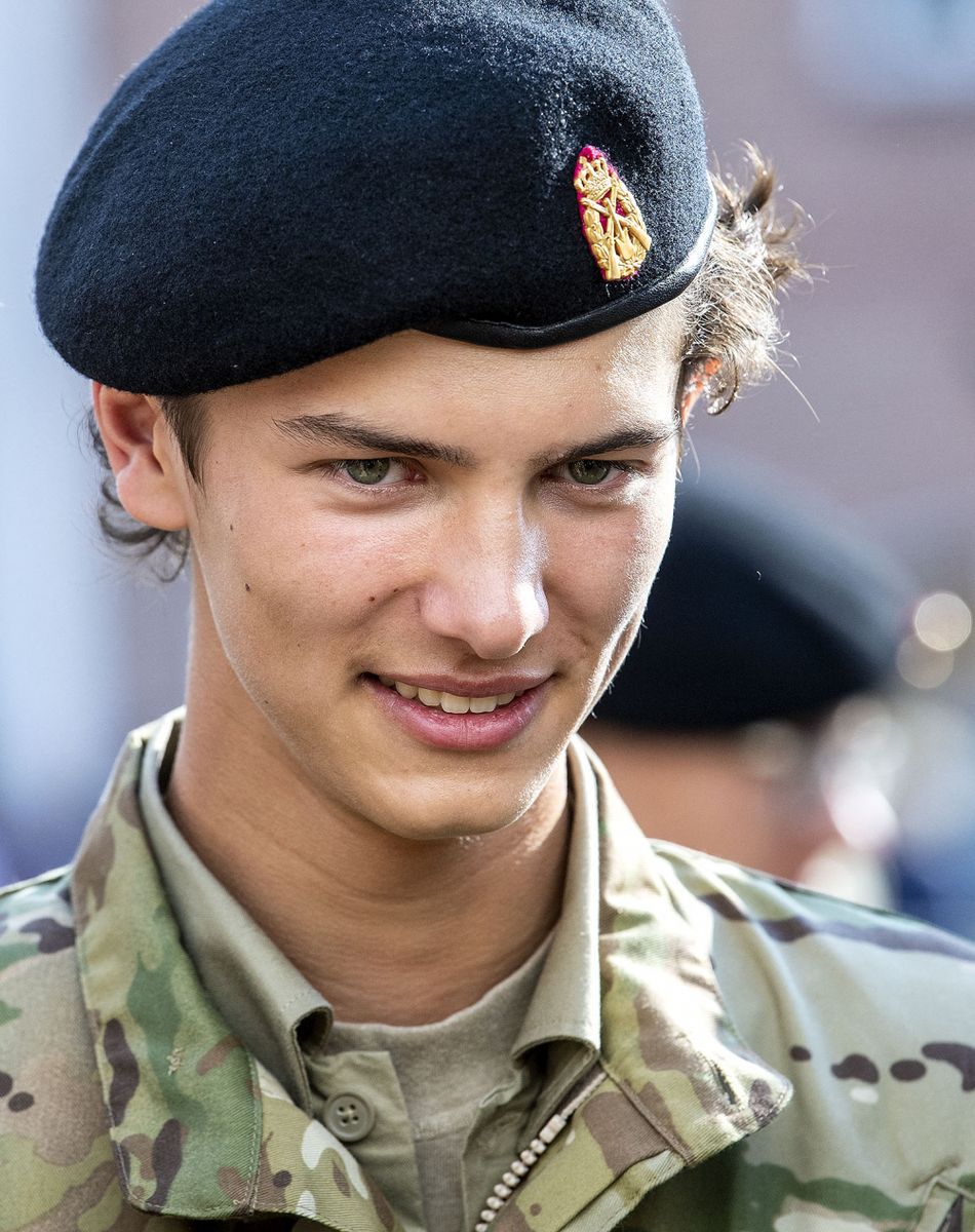Le prince Nikolaï de Danemark, fils du prince Joachim et de la comtesse Alexandra, défile lors d'une cérémonie en hommage aux soldats danois à Varde le 5 septembre 2018.