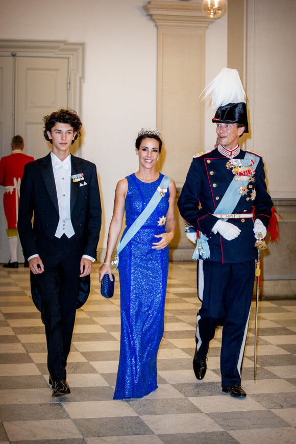 Le prince Nikolai de Danemark, la princesse Marie de Danemark et le prince Joachim de Danemark - Dîner de gala des 50 ans du prince Frederik de Danemark au château de Christiansborg à Copenhague, Danemark, le 26 mai 2018.