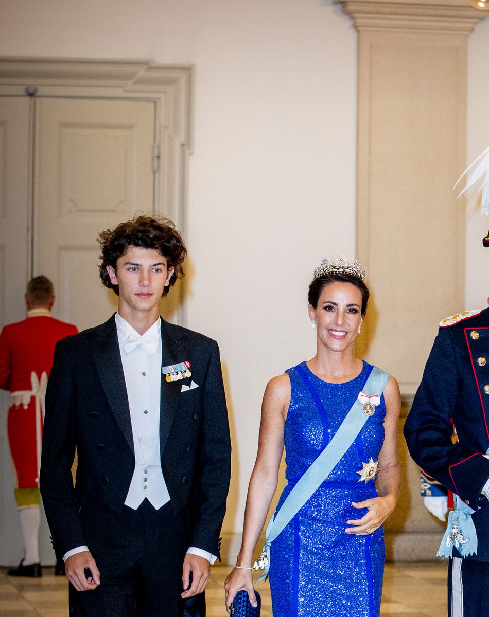 Le prince Nikolai de Danemark, la princesse Marie de Danemark et le prince Joachim de Danemark - Dîner de gala des 50 ans du prince Frederik de Danemark au château de Christiansborg à Copenhague, Danemark, le 26 mai 2018.