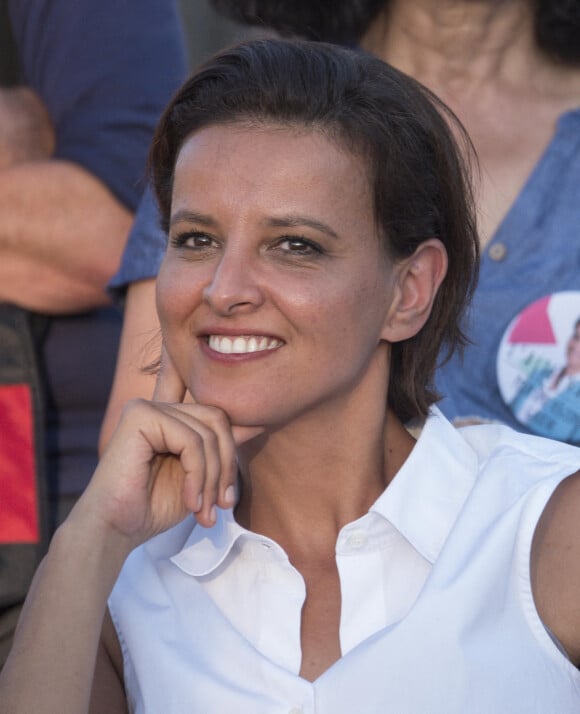 Najat Vallaud Belkacem, tête de liste PS pour les élections régionales en Auvergne Rhône Alpes, est en meeting à Lyon le 14 juin 2021. © Sandrine Thesillat / Panoramic / Bestimage