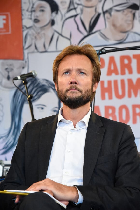 Débat sur le stand du Parti communiste francais avec Boris Vallaud - Fête de l'Humanité 2018 au parc de la Courneuve le 14 septembre 2018. © Lionel Urman/Bestimage