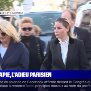 Sophie Tapie à la messe hommage pour Bernard Tapie, à Paris, le 6 octobre 2021.