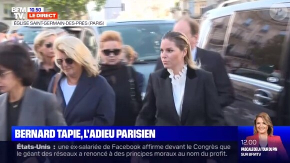 Sophie Tapie à la messe hommage pour Bernard Tapie, à Paris, le 6 octobre 2021.