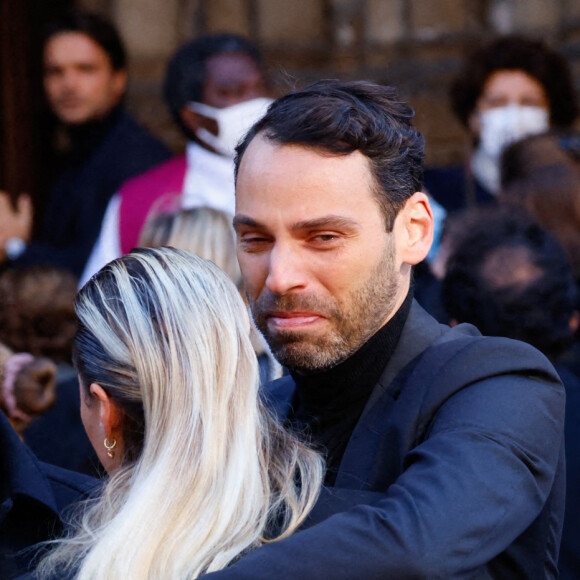 Sophie Tapie - Messe funéraire en hommage à Bernard Tapie en l'église Saint-Germain-des-Prés à Paris. Le 6 octobre 2021. © Jacovides-Moreau / Bestimage