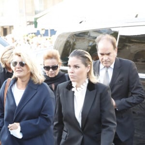 Rachida Dati et Sophie Tapie - Messe funéraire en hommage à Bernard Tapie en l'église Saint-Germain-des-Prés à Paris. Le 6 octobre 2021. © Jacovides-Moreau / Bestimage