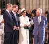 Kate Middleton, le prince William, le prince Harry, Meghan Markle (enceinte de son fils Archie), le prince Charles, lors de la messe en l'honneur de la journée du Commonwealth à l'abbaye de Westminster à Londres.