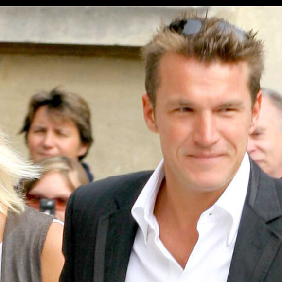 Benjamin Castaldi et Flavie Flament au mariage de Mimie Mathy en la mairie de Neuilly Sur Seine. © Guillaume Gaffiot / Bestimage