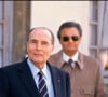 François Mitterrand et Roger Hanin en 1988 au premier tour de l'élection présidentielle
