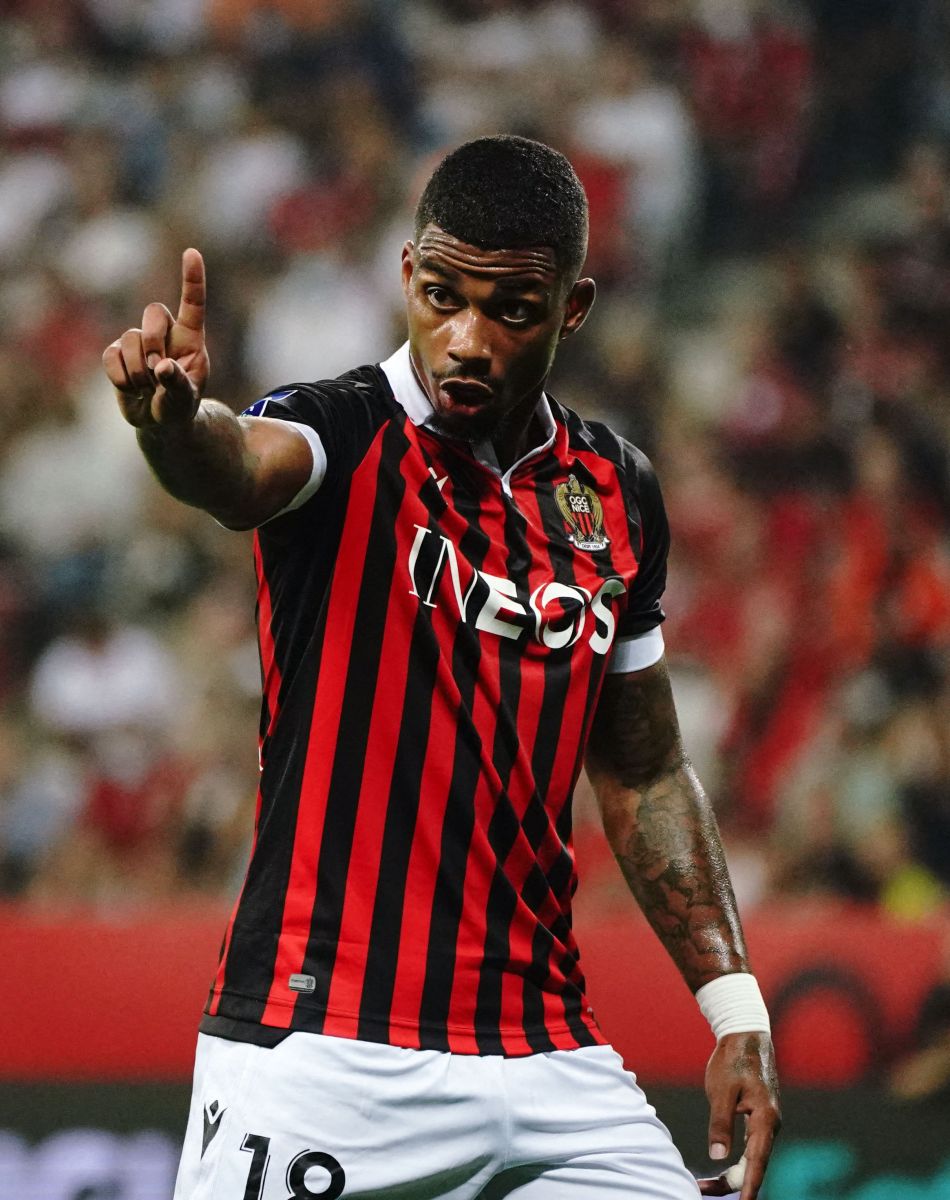 Mario Lemina (OGC Nice) - Match de football en ligue 1 Uber Eats : Match définitivement arrêté après le refus des joueurs de l'OM (Marseille) de reprendre le jeu suites à des incidents avec les supporters de Nice le 22 août 2021. © Norbert Scanella / Panoramic / Bestimage