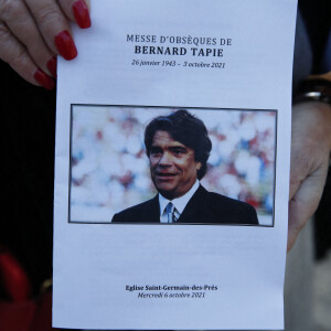 Messe funéraire en hommage à Bernard Tapie en l'église Saint-Germain-des-Prés à Paris. Le 6 octobre 2021. © Jacovides-Moreau / Bestimage