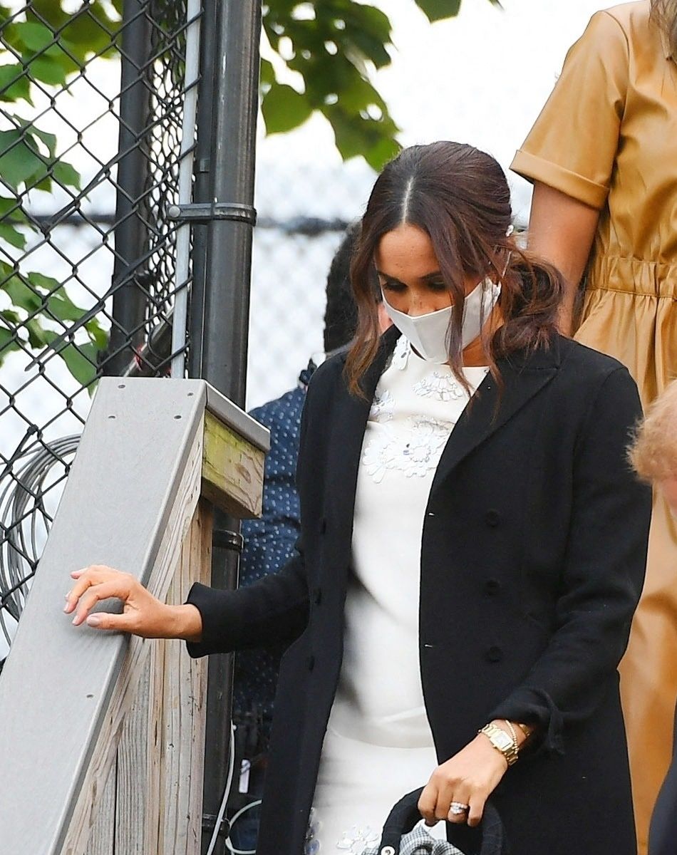 Le prince Harry, duc de Sussex et Meghan Markle quittent le "Global Citizen Live Festival" à Central Park à New York, le 25 septembre 2021.