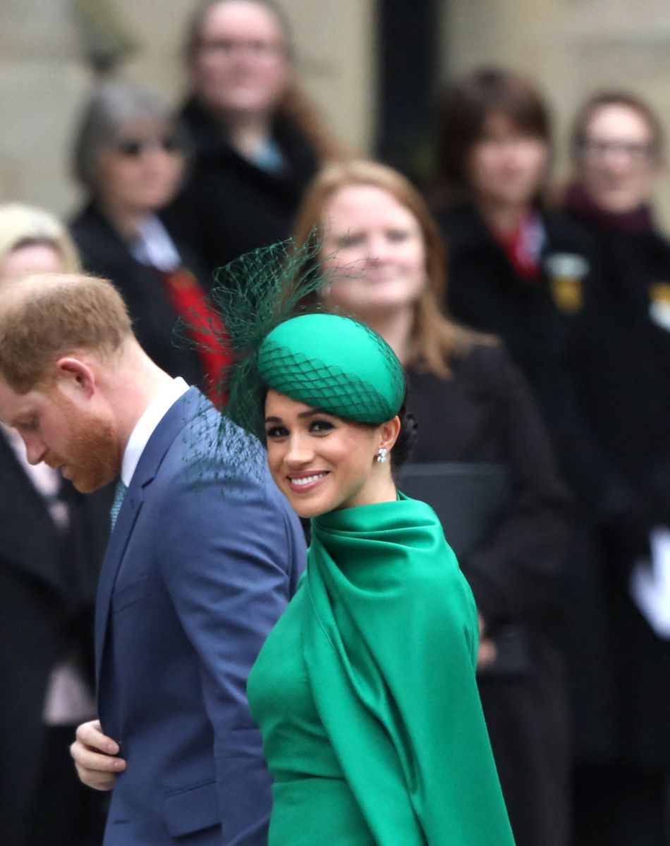Le prince Harry, duc de Sussex, et Meghan Markle, duchesse de Sussex - La famille royale d'Angleterre lors de la cérémonie du Commonwealth en l'abbaye de Westminster à Londres, le 9 mars 2020.